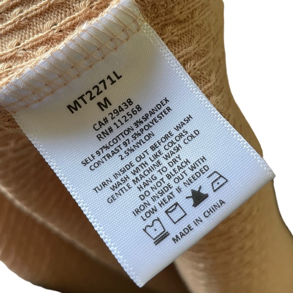 Miss Me Salmon Pink Purple Boho Hippie Retro Chevron Long Sleeve Mock Neck Top - Picture 10 of 10